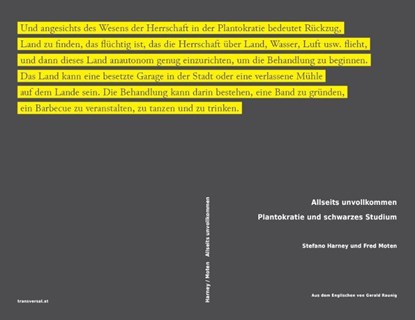 Allseits unvollkommen, Stefano Harney ; Fred Moten - Paperback - 9783903046344