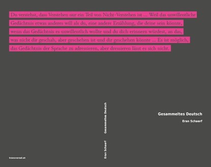 Gesammeltes Deutsch, Eran Schaerf - Paperback - 9783903046405