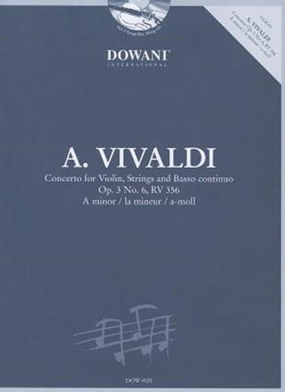 Vivaldi - Concerto for Violin, Strings and Basso Continuo Op. 3 No. 6, RV 356 in a Minor, Antonio Vivaldi - Gebonden - 9783905479355