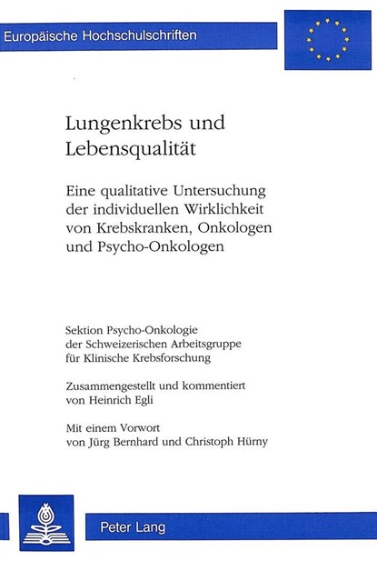 Lungenkrebs und Lebensqualitaet, Egli Heinrich Egli - Paperback - 9783906752389