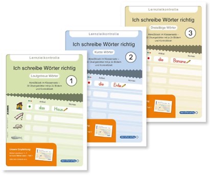 Ich schreibe Wörter richtig - 3 Lernzielkontrollen - Lautgetreue / Kurze / Dreisilbige Wörter, Katrin Langhans - Paperback - 9783910429857