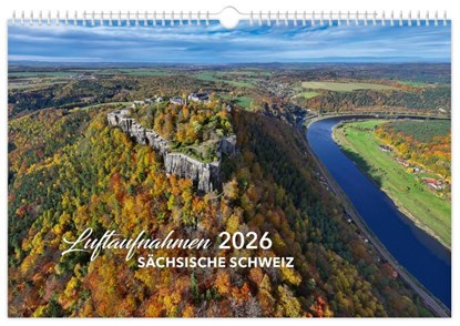 Kalender Sächsische Schweiz Luftaufnahmen 2026, Peter Schubert - Paperback - 9783910680371