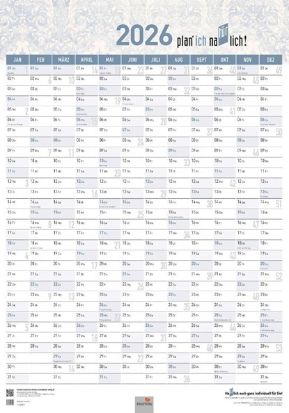 Jahresplaner "TÜRPLANER" Kalender 2026, PHOTON® Verlag - Paperback - 9783911156295