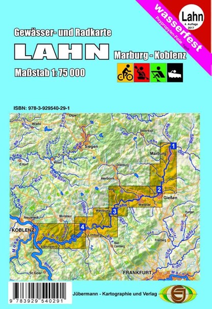 Gewässerkarte Lahn 1:75 000, niet bekend - Gebonden - 9783929540291