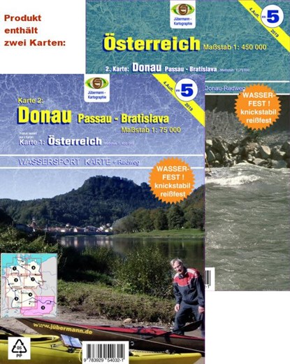 Wassersport-Wanderkarte Österreich, Erhard Jübermann - Paperback - 9783929540321
