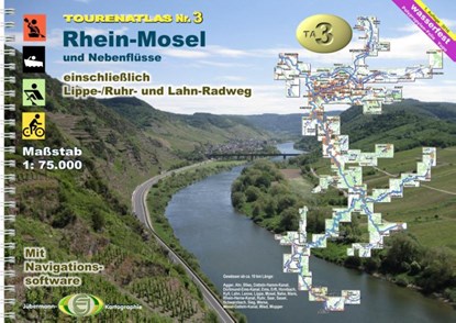 TourenAtlas Wasserwandern 03. Rhein-Mosel, Erhard Jübermann - Gebonden - 9783929540765