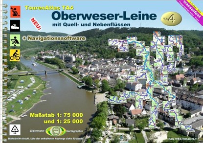 TourenAtlas 04. Oberweser-Leine Wasserwandern 1 : 75 000, Erhard Jübermann - Paperback - 9783929540789