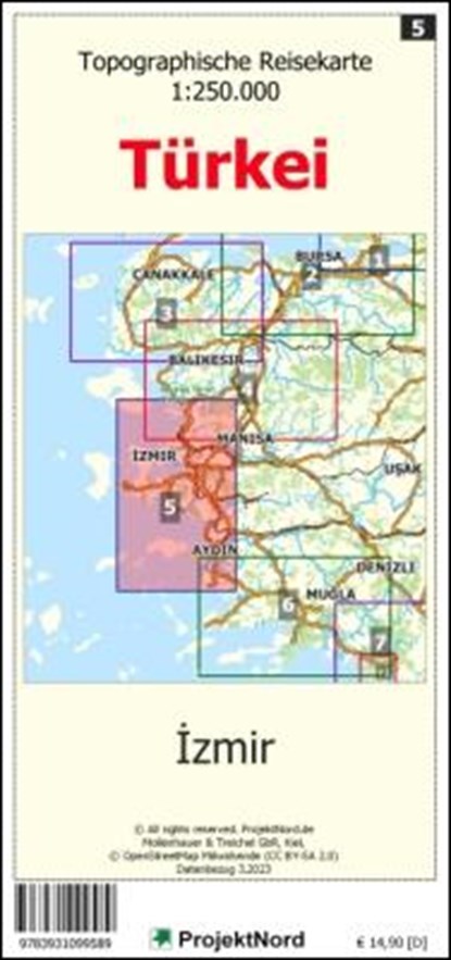 Izmir - Topographische Reisekarte 1:250.000 Türkei (Blatt 5), Jens Uwe Mollenhauer - Gebonden - 9783931099589