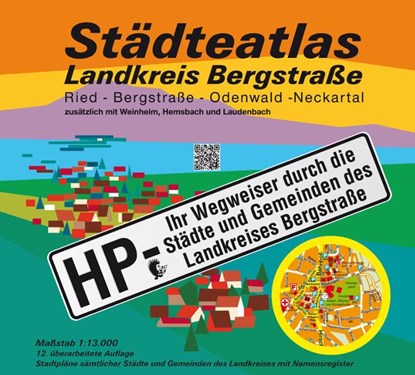 Städteatlas Landkreis Bergstraße 1:13.000, Michael Messer - Paperback - 9783931273989