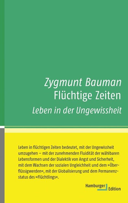 Flüchtige Zeiten, Zygmunt Bauman - Gebonden - 9783936096927