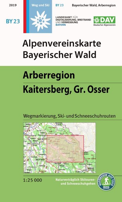 Alpenvereinskarte Bayerischer Wald, Arberregion, Kaitersberg, Osser 1:25 000, Deutscher Alpenverein - Gebonden - 9783937530949