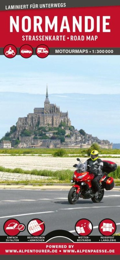 MoTourMaps Normandie Auto- und Motorradkarte 1:300.000, MoTourMedia - Gebonden - 9783939997610