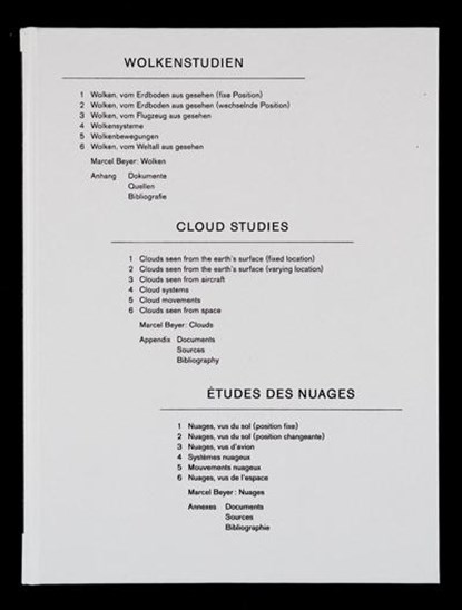 Wolkenstudien / Cloud Studies / Etudes des nuages, Marcel Beyer - Gebonden - 9783940064998