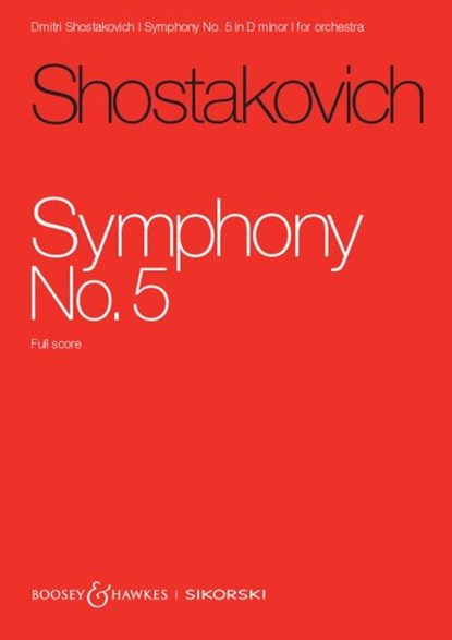 Shostakovich: Symphony No. 5 Op. 47 D Minor, Revised Large Edition Study Score, niet bekend - Paperback - 9783940982988