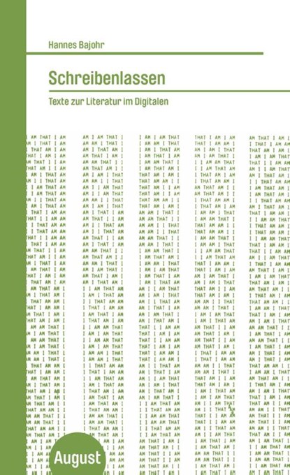 Schreibenlassen, Hannes Bajohr - Paperback - 9783941360976