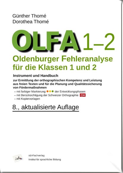 OLFA 1-2: Oldenburger Fehleranalyse für die Klassen 1 und 2., Günther Thomé ; Dorothea Thomé - Gebonden - 9783942122535