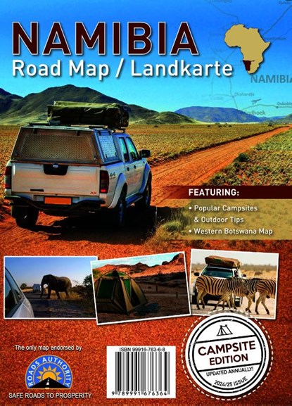 Namibia Road Map / Landkarte Campsite Edition, Uwe U. Jäschke - Gebonden - 9783943752731