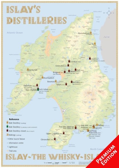 Whisky Distilleries Islay - Poster 42x60cm - Premium Edition, Rüdiger Jörg Hirst - Gebonden - 9783944148557