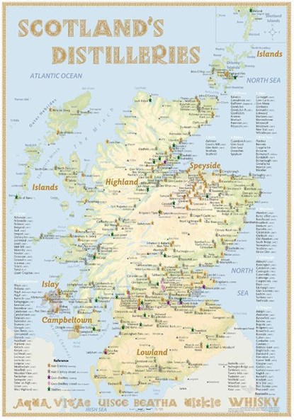 Whisky Distilleries Scotland - Poster 70x100cm Standard Edition, Rüdiger Jörg Hirst - Gebonden - 9783944148670