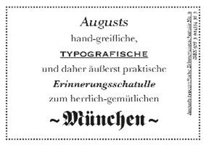 Augusts Erinnerungsschatulle München, niet bekend - Gebonden - 9783944334363