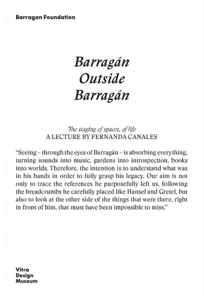 Barragan Outside Barragan, Fernanda Canales - Paperback - 9783945852682
