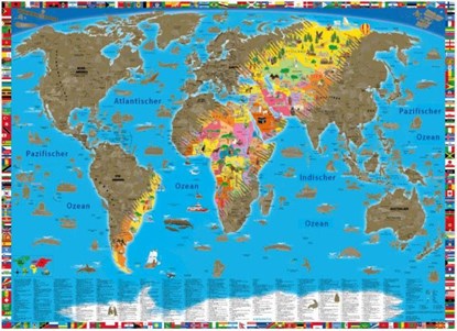 Rubbelposter Welt (100 x 70 cm),  - Gebonden - 9783946040453