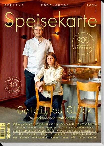 tipBerlin Speisekarte 2026, Tip Berlin Media Group GmbH - Paperback - 9783946631750