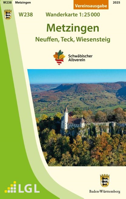 W238 Metzingen - Neuffen, Teck, Wiesensteig, Schwäbischer Albverein e. V. - Gebonden - 9783947486236