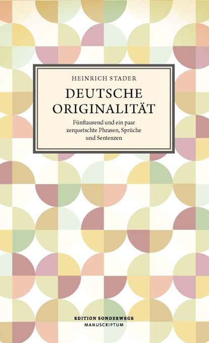 Deutsche Originalität, Heinrich Stader - Paperback - 9783948075507