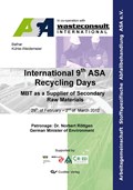 International 9th ASA Recycling Days. MBT as a Supplier of Secondary Raw Materials | Matthias Kühle-Weidemeier | 