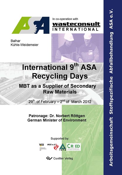 International 9th ASA Recycling Days. MBT as a Supplier of Secondary Raw Materials, Matthias Kühle-Weidemeier - Paperback - 9783954040308