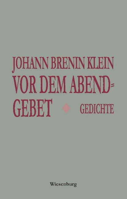 Vor dem Abendgebet, Johann Brenin Klein - Paperback - 9783956322785