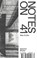 Notes on 41, EULITZ,  Max - Paperback - 9783959055673