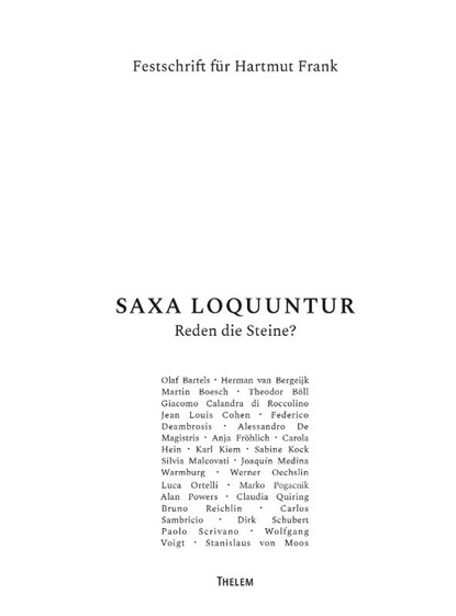SAXA LOQUUNTUR - Reden die Steine?, Giacomo Calandra Di Roccolino ; Karl Kiem ; Wolfgang Voigt - Paperback - 9783959086677
