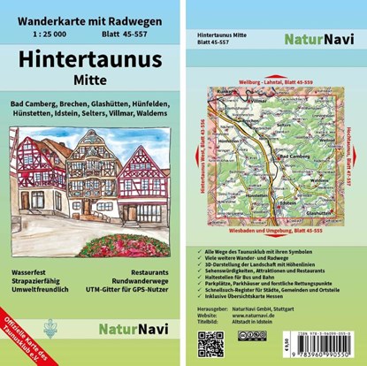 Hintertaunus Mitte 1 : 25 000, Blatt 45-557, niet bekend - Gebonden - 9783960990550