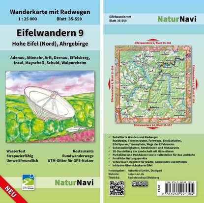 Eifelwandern 9 - Hohe Eifel (Nord), Ahrgebirge 1 : 25 000, niet bekend - Gebonden - 9783960991304