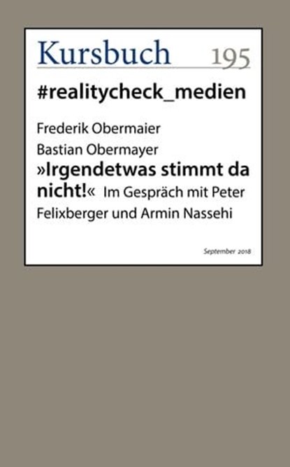 "Irgendetwas stimmt da nicht!", Frederik Obermaier ; Bastian Obermayer - Ebook - 9783961960514