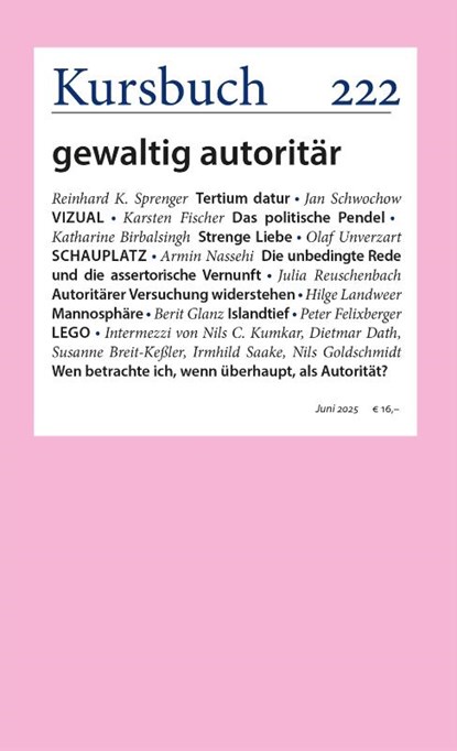 Kursbuch 222, Armin Nassehi ; Peter Felixberger ; Sibylle Anderl - Paperback - 9783961963744