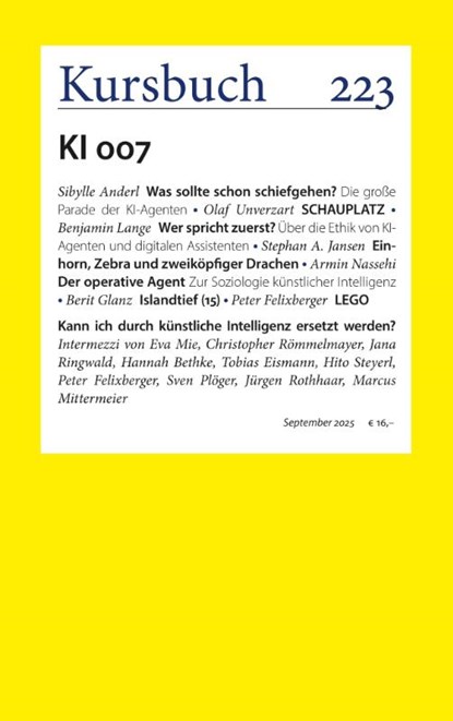 Kursbuch 223, Armin Nassehi ; Peter Felixberger ; Sibylle Anderl - Paperback - 9783961963768