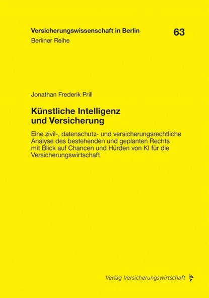 Künstliche Intelligenz und Versicherung, Jonathan Prill - Paperback - 9783963294976