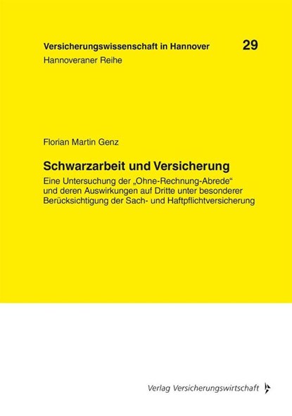 Schwarzarbeit und Versicherung, Florian Martin Genz - Paperback - 9783963295461