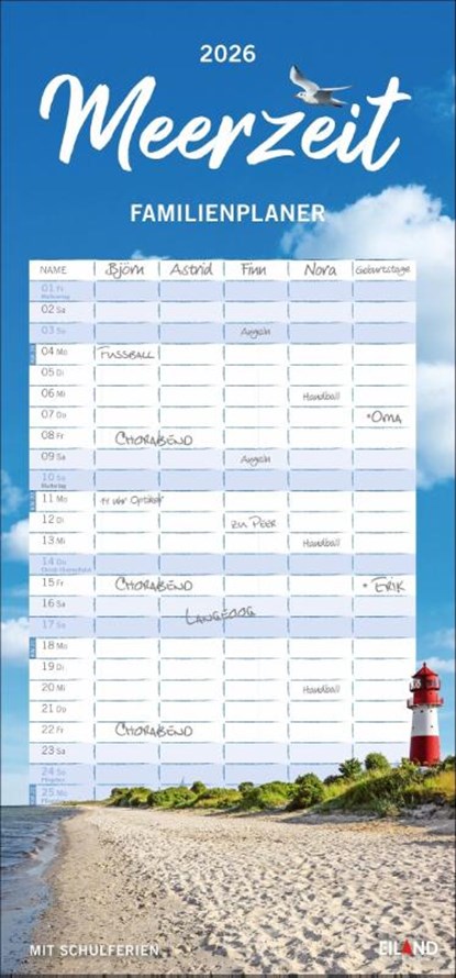 Meerzeit Familienplaner 2026, niet bekend - Paperback - 9783964024121