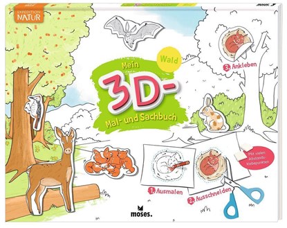 Mein 3D Mal- und Sachbuch - Wald, niet bekend - Paperback - 9783964551764
