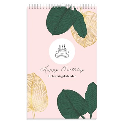 Geburtstagskalender immerwährend | Jahresunabhängiger Kalender für Geburtstage in rosa | Geburtstagsübersicht zum Aufhängen mit Spiralbindung für die Familie und fürs Büro, Lisa Wirth - Paperback - 9783966989923
