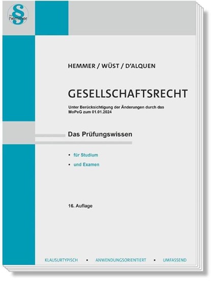Gesellschaftsrecht, Karl-Edmund Hemmer ; Achim Wüst ; Clemens D'Alquen - Paperback - 9783968382296