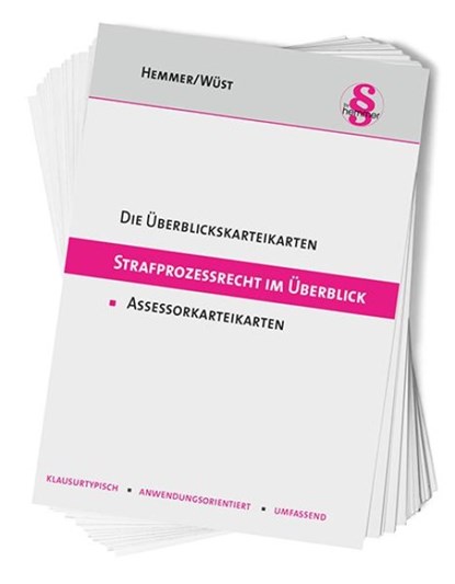 Überblickskarteikarten Strafprozessrecht im Überblick, Karl-Edmund Hemmer ; Achim Wüst ; Bernd Berberich - Paperback - 9783968383040