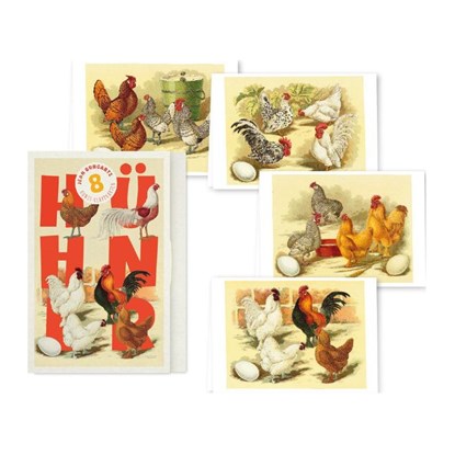 Hühner - Acht Kunst-Klappkarten, niet bekend - Paperback - 9783968492100