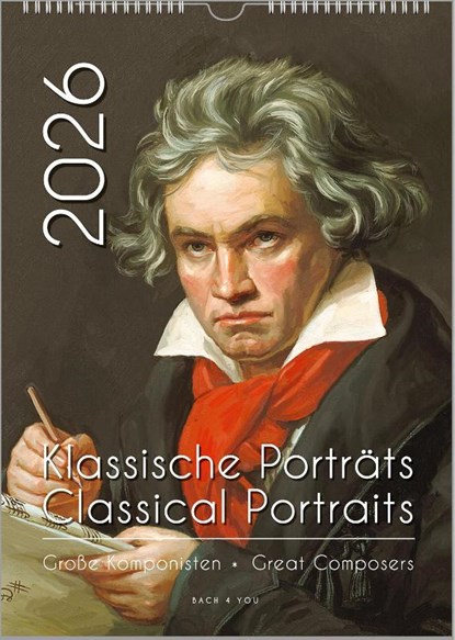 Komponisten-Kalender, ein Musik-Kalender 2026, DIN A4, Peter Bach Jr. - Paperback - 9783969031155