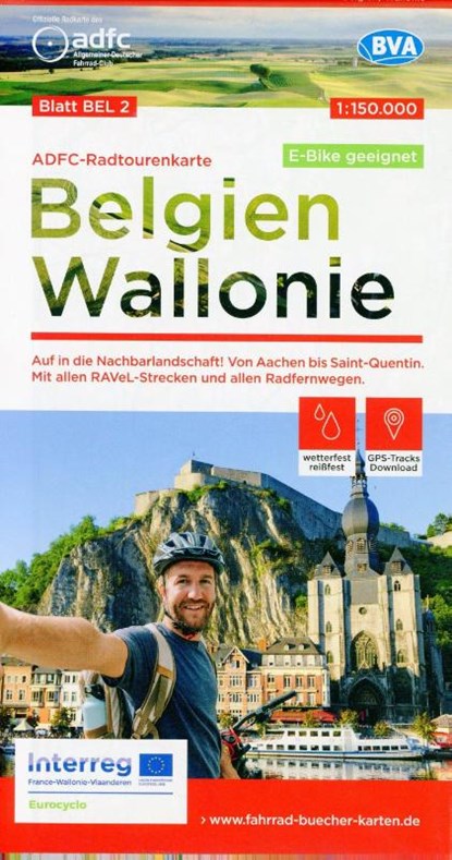 ADFC-Radtourenkarte BEL 2 Belgien Wallonie 1:150.000, reiß- und wetterfest, E-Bike geeignet, GPS-Tracks Download, Allgemeiner Deutscher Fahrrad-Club e.V. (ADFC) ; BVA BikeMedia GmbH - Gebonden - 9783969900017