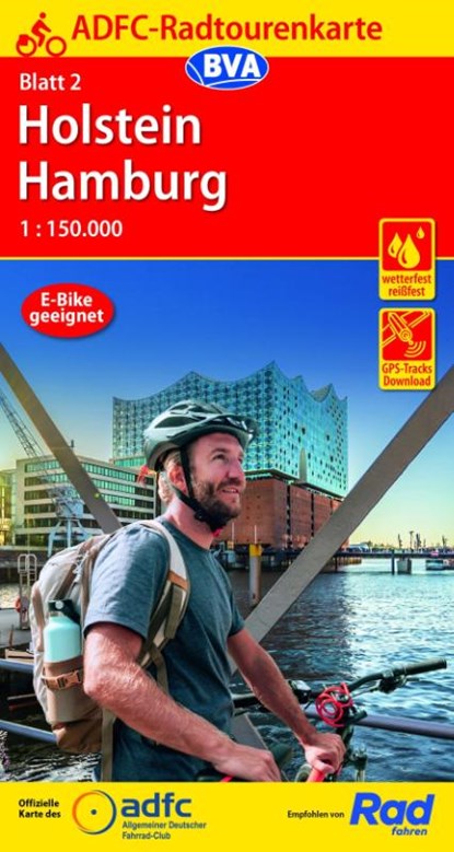 ADFC-Radtourenkarte 2 Holstein Hamburg 1:150.000, reiß- und wetterfest, E-Bike geeignet, GPS-Tracks Download, Allgemeiner Deutscher Fahrrad-Club e.V. (ADFC) ; BVA BikeMedia GmbH - Gebonden - 9783969900765